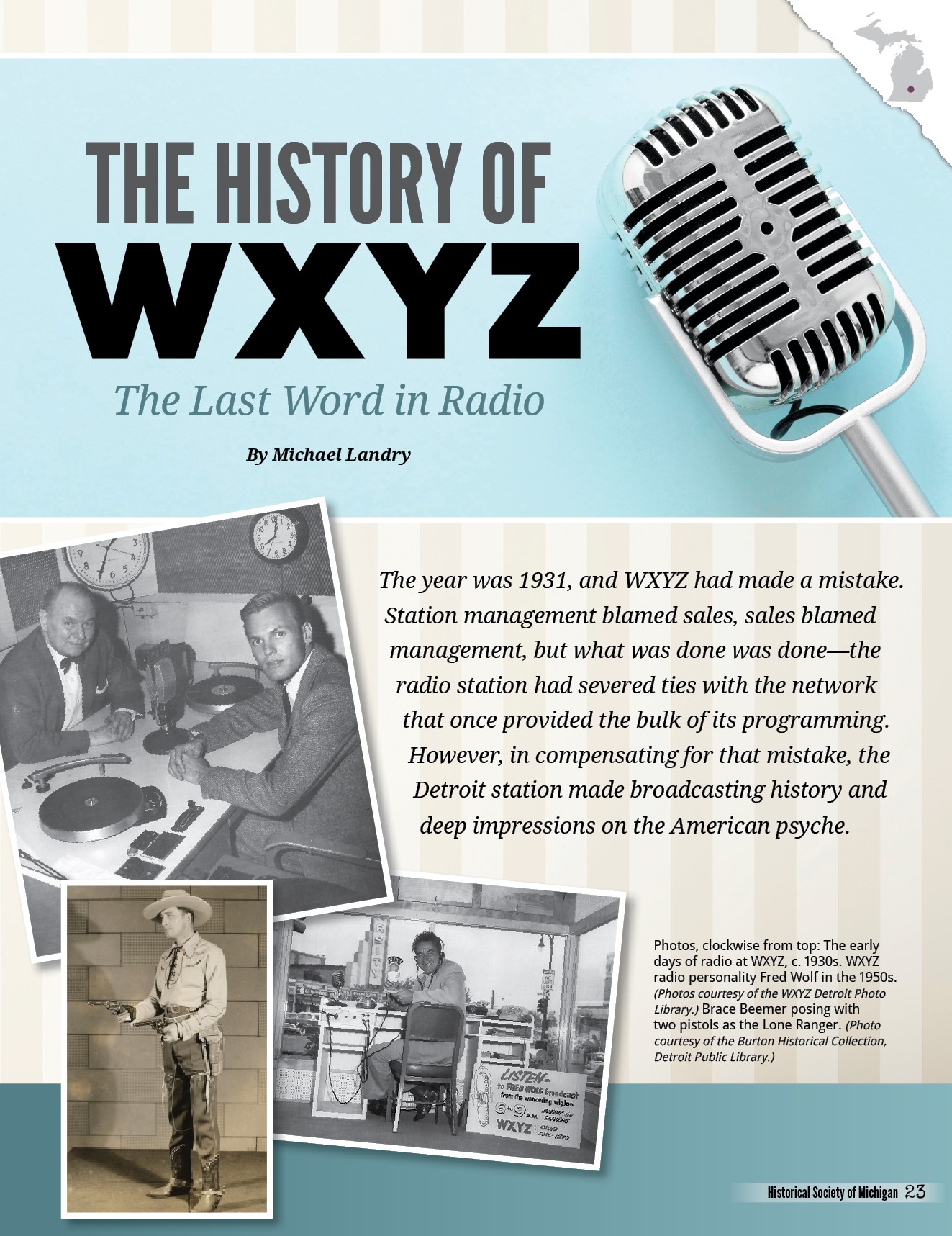 Magazine layout, Michigan History